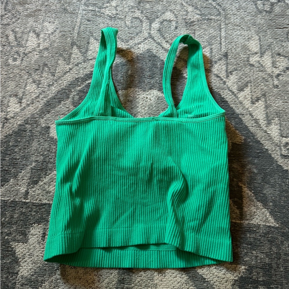 Stretchy, Ribbed Tank Top || One Size, Green - Picture 3 of 3